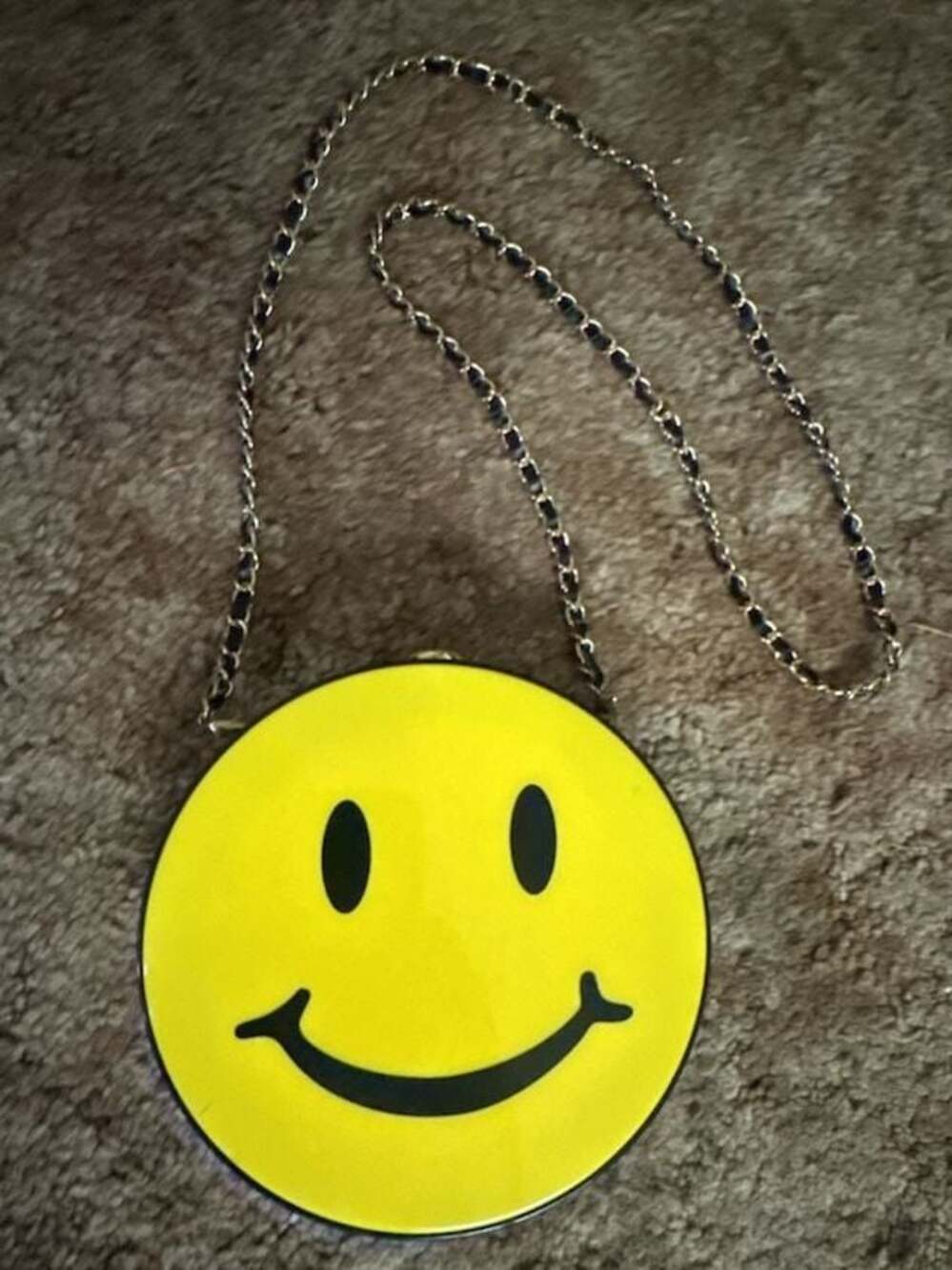 Smiley Face Round Acrylic Crossbody Clutch Bag